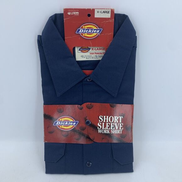 Vintage Dickies Mens XL Y2K Work Shirt Stain Release Workwear Skater Grunge NEW - Picture 1 of 6